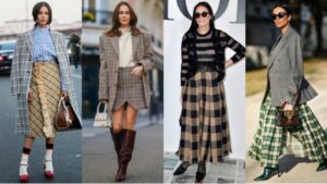 Šta nositi sa kariranom suknjom: 15 elegantnih primera
