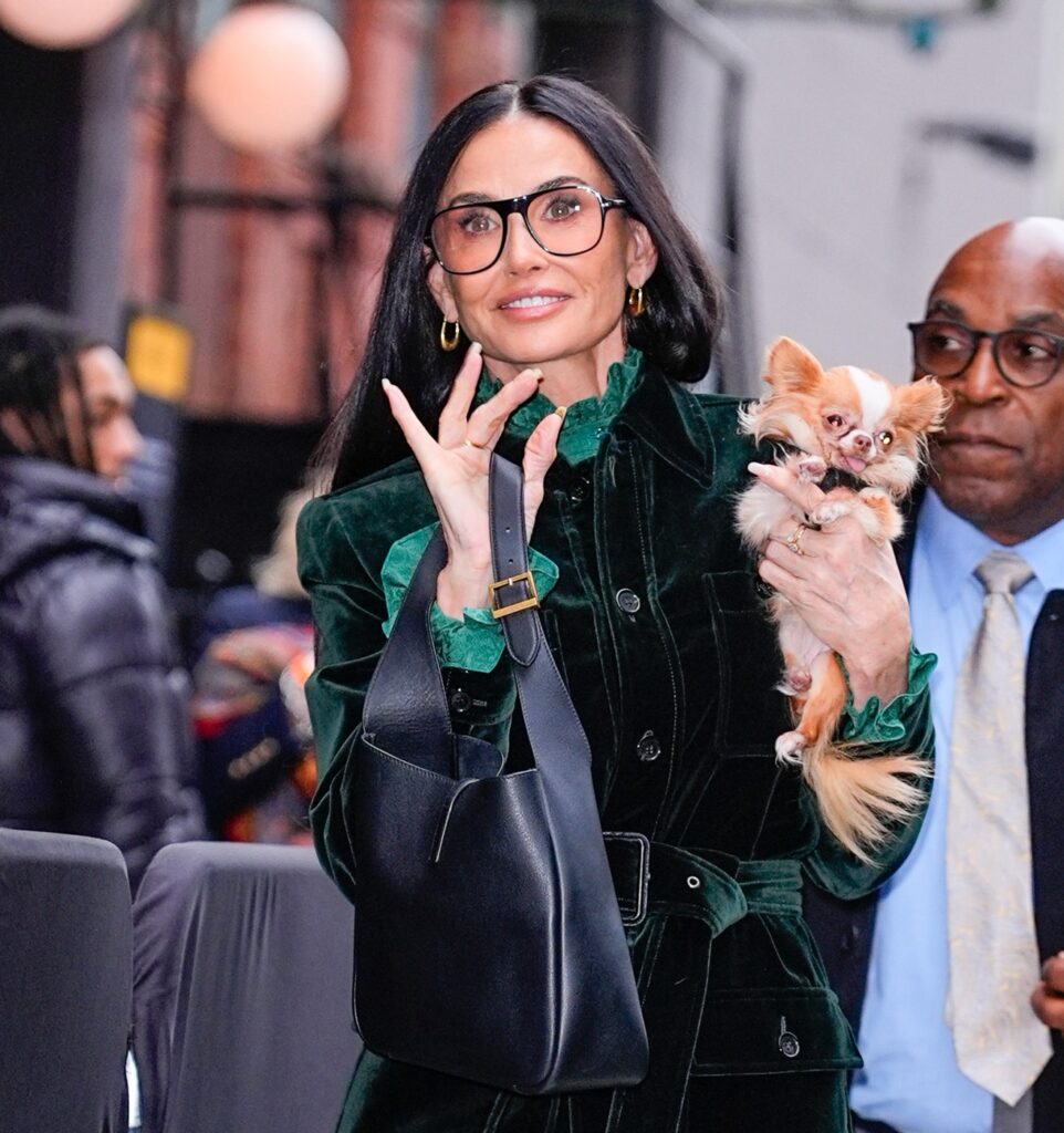 Demi Moore u Saint Laurent odelu - i sa psom koji je ukrao šou